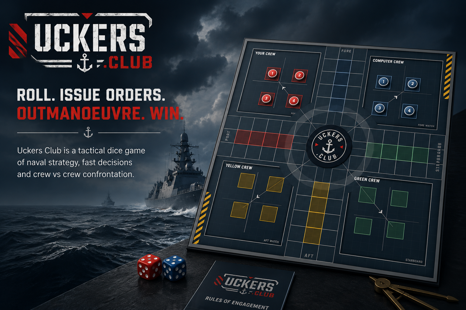 Uckers.club online Fleet Air Arm board game artwork and digital playing board